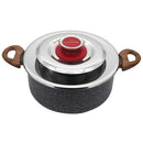 Kit 2 Coperchi Magici Antiodore Ventur Magic Ø25, Ø35 cm Cooker in Acciaio Inox Pomello Rosso
