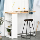 Tavolo Alto da Bar 115x55x100 cm con Mensole  Bianco