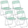 Set 4 Sedie Pieghevoli 47x48x75 cm in Acrilico Trasparenti Verde