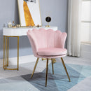 Poltrona da Salotto in Stile Vintage 67x64x77 cm Schienale a Conchiglia in Velluto Rosa  