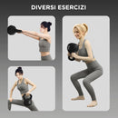 Kettlebell per Allenamento 4 kg in Plastica e Sabbia Nero  