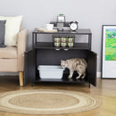Mobile Lettiera per Gatti 70x55x65,5 cm in Legno e Acciaio Nera
