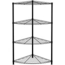 Scaffale Angolare 4 Ripiani 44x44x117 cm in Metallo Ford Nero