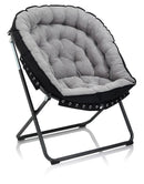 Poltrona Imbottita 77x70x92 cm in Velluto Grigio Chiaro