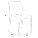 Sedia da Giardino Volga 46x54x80 h cm in Polipropilene Rosso