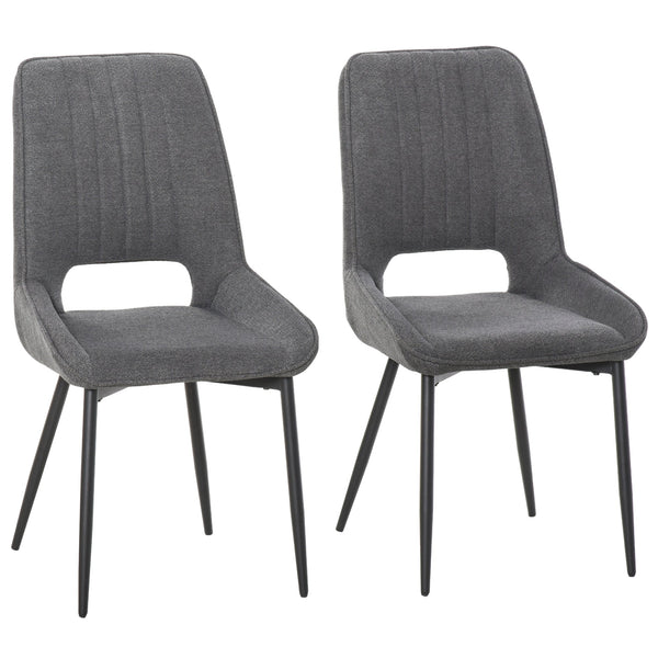 Set 2 Sedie Imbottite 59,5x50,5x92 cm in Tessuto Grigie prezzo