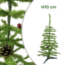 Albero di Natale 70H cm Rami pieghevoli e pigne Abete Artificiale in PVC