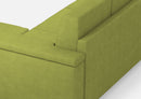 Divano 3 Posti con Pouf 208x155x85 cm Marrak in Tessuto Verde