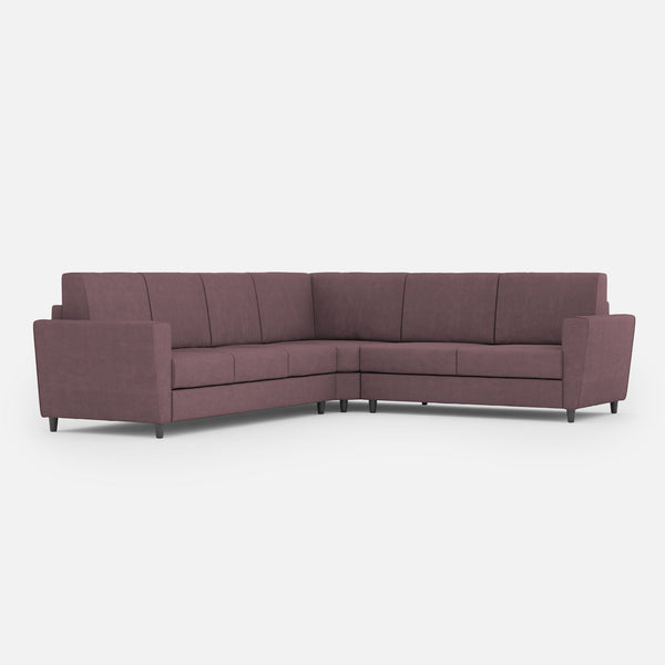 Divano Angolare 6 Posti 288x228x85 cm Yasel in Tessuto Prugna prezzo