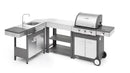 Barbecue a Gas GPL 3 Fuochi + 1 Fornello Laterale Ompagrill Indianapolis 4/B in Acciaio Inox
