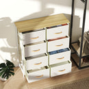 Cassettiera con 8 Cassetti in Tessuto 86x30x94,5 cm Tasche Laterali Portaoggetti Struttura in Acciaio Beige  