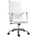 Sedia da Ufficio Ergonomica Funzione Dondolo 54x62x104-114 cm in Finta Pelle Bianco 