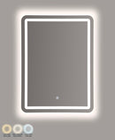 Specchio da Muro LED Simple Rett, 60x3,5x80 cm in Specchio Argento      