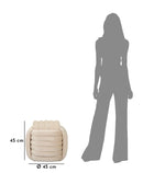 Puff Softy Crema 45x45x45 cm in MDF e Cotone e Poliestere Crema      