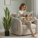 Sanseveria Artificiale in Vaso Ø20x90 cm da Esterno e Interno con 21 Foglie Modellabili      