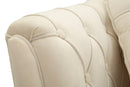 Divanetto Budapest Crema con Cuscini 130x83x91 cm in Compensato e Spugna e Ferro e Poliestere Crema      