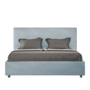 Letto Matrimoniale con Alzata Comoda Imbottito in Microfibra Mika Azzurro Varie Misure