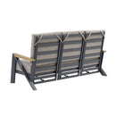 Set 4 Pezzi Salotto da Giardino 5 Posti Kea Plus con Divano 2 Poltrone Reclinabili e Tavolino Piano in Ceramica in Alluminio Verniciato Grigio  