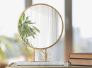 Specchio da Appoggio Butterfly 30x9x39,5 cm in Ferro e MDF e Specchio e Marmo Oro e Marmo      