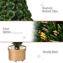 Albero di Natale Artificiale 90 cm 95 Rami a Fibre Ottiche Multicolore Verde
