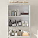 Mobile Bagno Sopra WC e Lavatrice 64x20x180 cm con Armadietto in MDF Bianco  