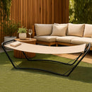 Amaca da Giardino Autoportante 210x80x65 cm con Cuscino Seduta Ergonomica e Resistente Struttura in Metallo Beige      