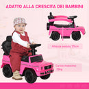 Macchina Cavalcabile a Spinta per Bambini 85,5x40,5x95 cm con Licenza Mercedes Benz G350 Tettuccio e Maniglia in PP Rosa  