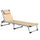 Sdraio Pieghevole 60x165x76 cm con Poggiatesta e Schienale Regolabile in Alluminio Beige