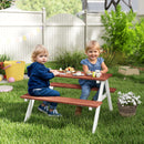 Set Tavolo da Picnic per Bambini 3-8 Anni 89x79x50 cm con Panche in Legno Marrone      