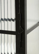 Lanterne Andromeda Tris 25,5x25x50 cm in Metallo e Vetro Nero      