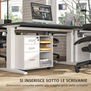 Cassettiera da Ufficio Schedario  con 3 Cassetti Serratura e Chiavi 60x40x56 cm Bianco 