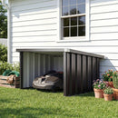 Garage Aperto 108x86x62.5 cm per Attrezzi e Tagliaerba con Tetto Inclinato in Acciaio Grigio Scuro      