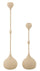 Porta Candele Slimmy Crema Set 2 Pz Ø8x36 cm - Ø8x32 cm in Ferro Crema e Oro