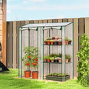 Serra Verticale a 2 Sezioni con 3 Ripiani 143x45x151 cm in Plastica e Acciaio Verde Scuro e Trasparente      
