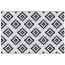 Tappeto da Esterno Reversibile 182x274 cm con Fantasia Geometrica Nero e Bianco   