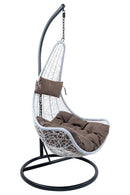 Amaca Dondolina da Giardino Ø85x195 cm in Wicker Bianco