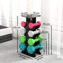 Set 8 Manubri Pesi Esagonali Antiscivolo 20 kg Totali con Supporto in Metallo e Plastica Multicolore      