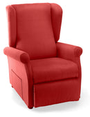 Poltrona Alzapersona Elettrica 2 Motori 75x107x84 cm in Tessuto Dispositivo Medico 1 Rosso 