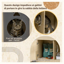 Mobile Lettiera Casetta Cuccia per Gatti con Albero Tiragraffi 107x54x70 cm Rovere 