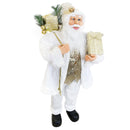 Pupazzo Babbo Natale H110 cm con Luci e Suoni Bianco e Oro