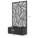 Fioriera Rialzata con Spalliera Decorativa per Rampicanti 61x23x113 cm da Terra e Parete in Metallo Nero      