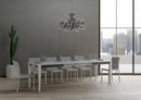 Tavolo Allungabile 160-264x90x80 cm Impero Iron Bianco Frassino