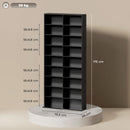 Libreria Porta CD e DVD 78,5x24x175 cm con 14 Ripiani Regolabili Nero   