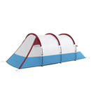 Tenda da Campeggio Impermeabile con 2 Aree e 3 Ingressi 420x200x150 cm in Poliestere e Fibra di Vetro Rosso