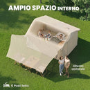 Tenda da Campeggio Gonfiabile con Pompa 320x230x205 cm Impermeabile 3000mm e Antivento Cachi      
