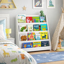 Libreria Montessoriana per Bambini 80x30x88 cm Scaffale in Legno Bianco      