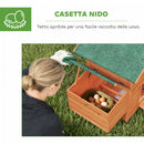Pollaio 113,5x67,5x95,5 cm con Nido Tetto Impermeabile Vassoio Estraibile 2 Trespoli Rampa e Finestra in Legno Arancione      