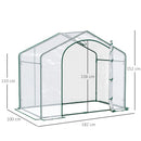 Serra da Esterno 180x100x152 cm con Ingresso a Zip e Presa d'Aria Superiore in Plastica e Acciaio Trasparente      