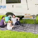 Tavolo da Campeggio Pieghevole 86x86x74 cm Regolabile su 2 Altezze in HDPE e Metallo Grigio Scuro      