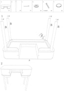 Toeletta Shy 110x40x80 cm in Pino e MDF e Ferro      